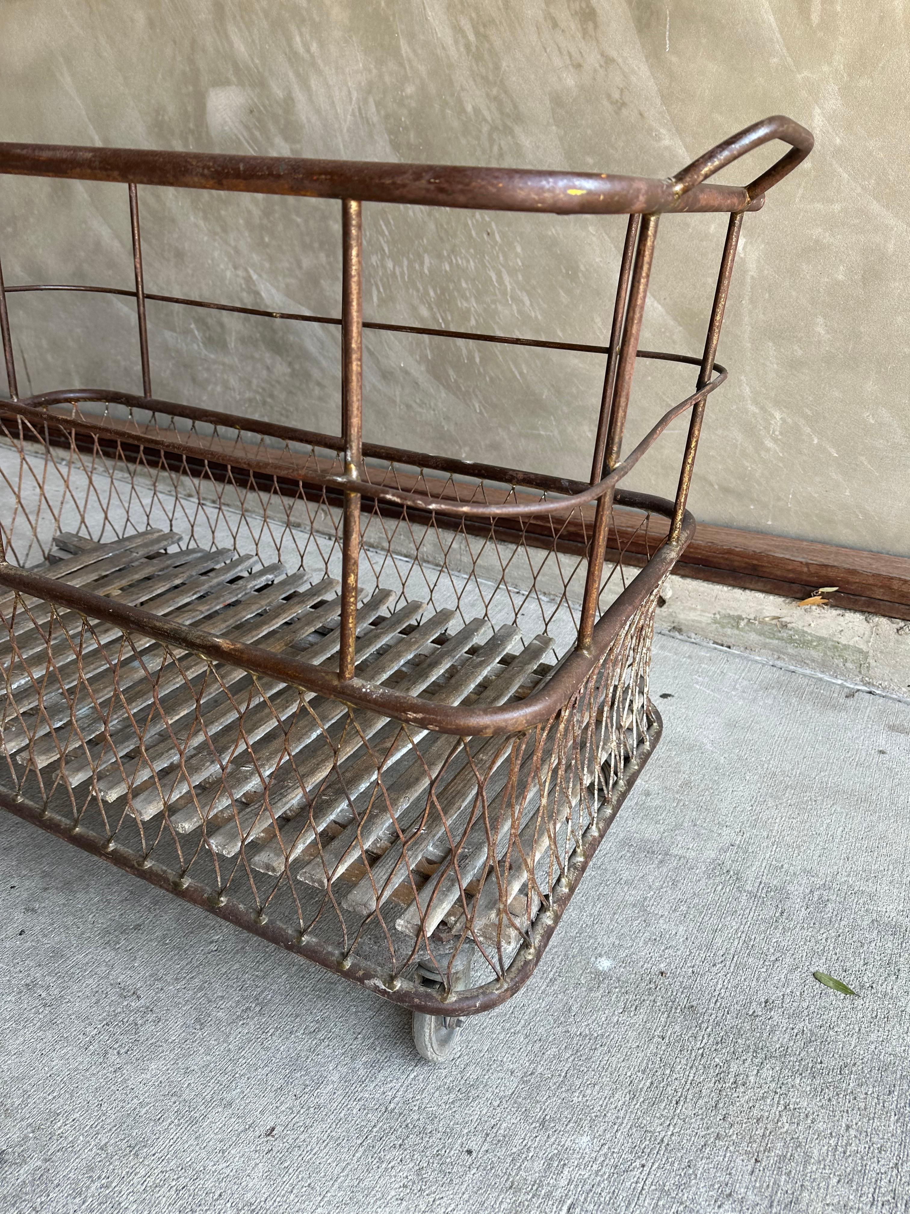 Welded Steel Cart, Trolley, Basket, France, 19th Century In Good Condition For Sale In Austin, TX