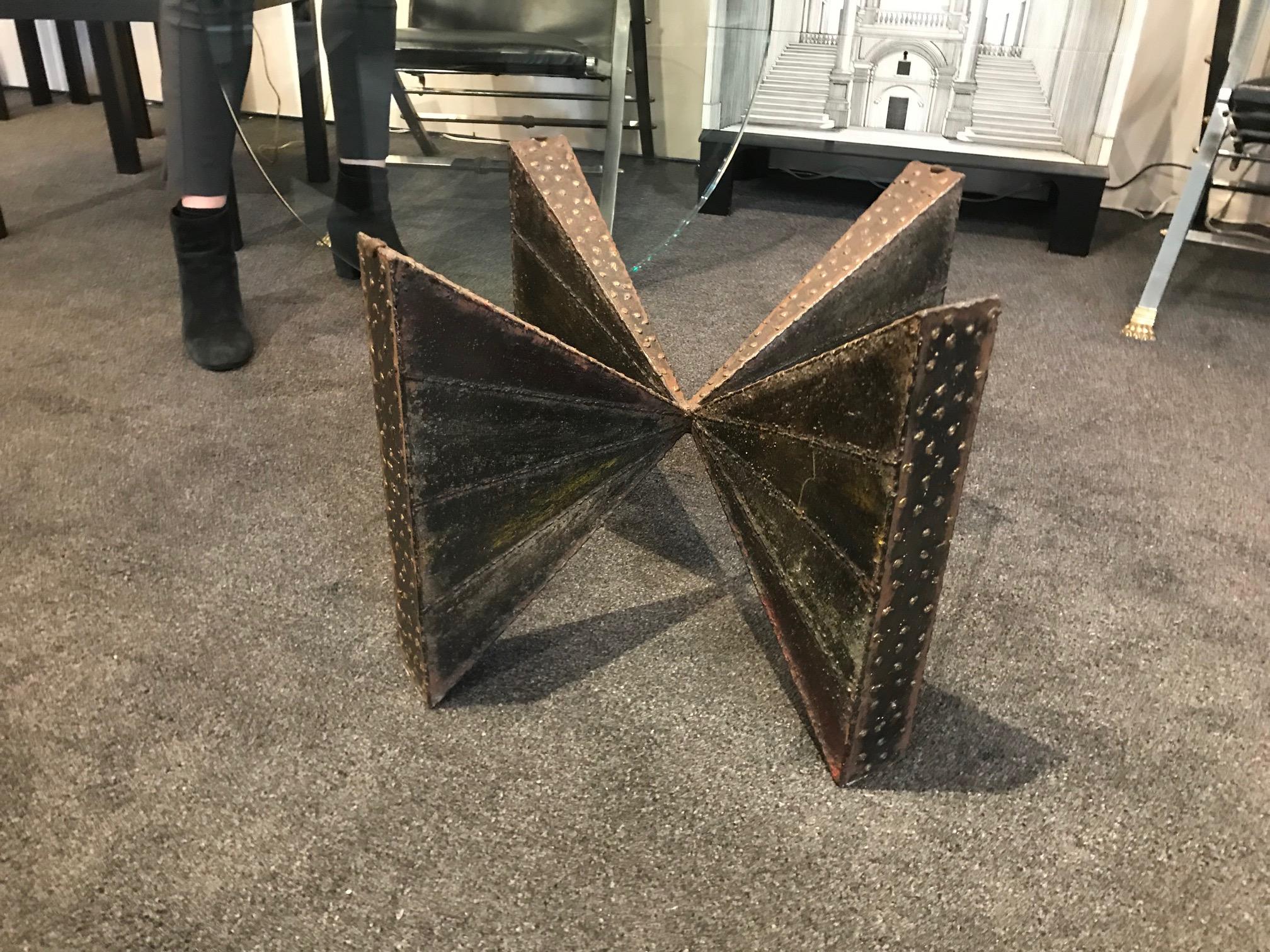 Welded Steel Circular Coffee Table by Paul Evans for Directional In Good Condition In Montreal, QC