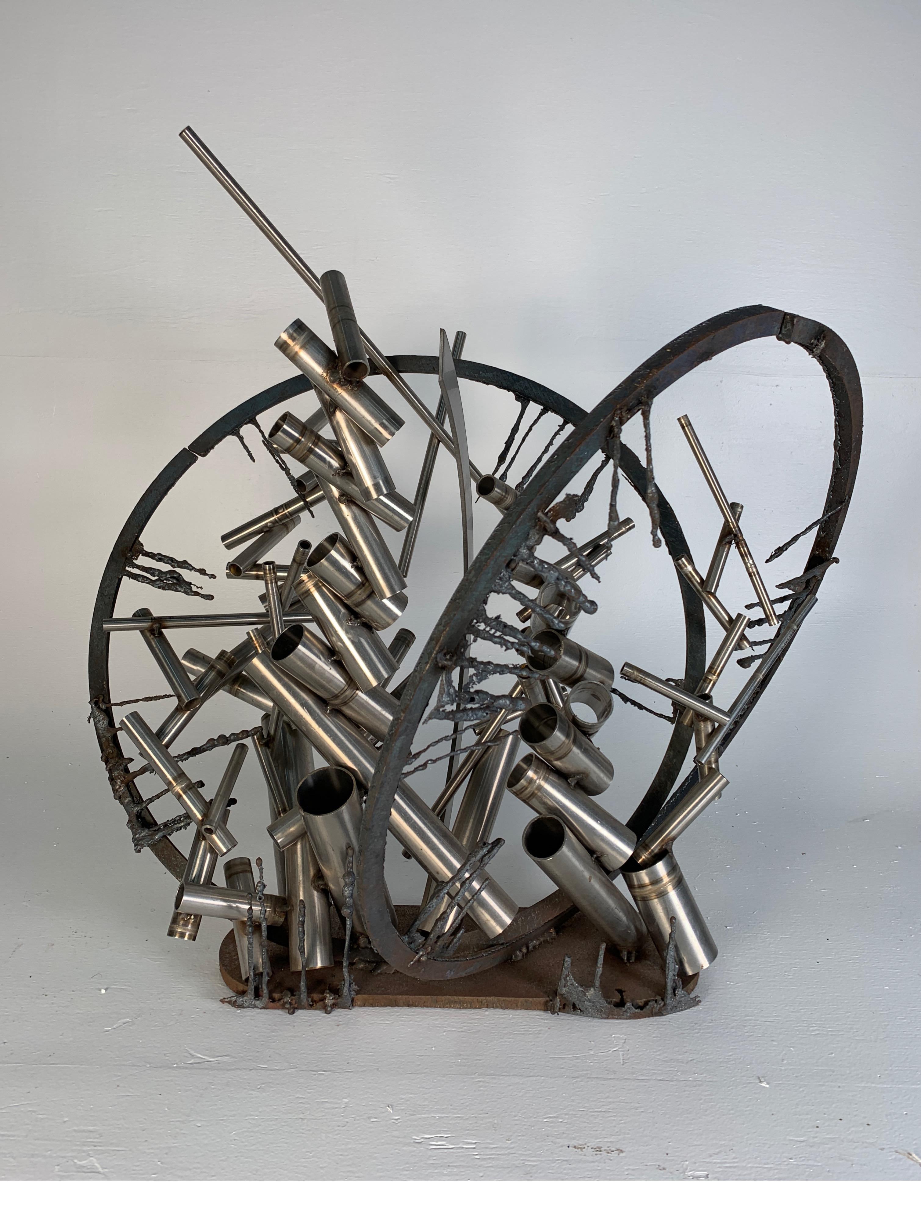 A welded steel table sculpture 