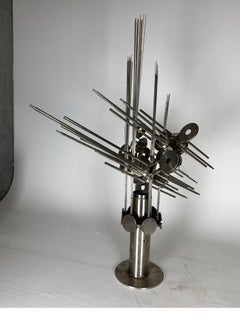 Scultura da tavolo in acciaio saldato "Antenne interdimensionali" di D. A.