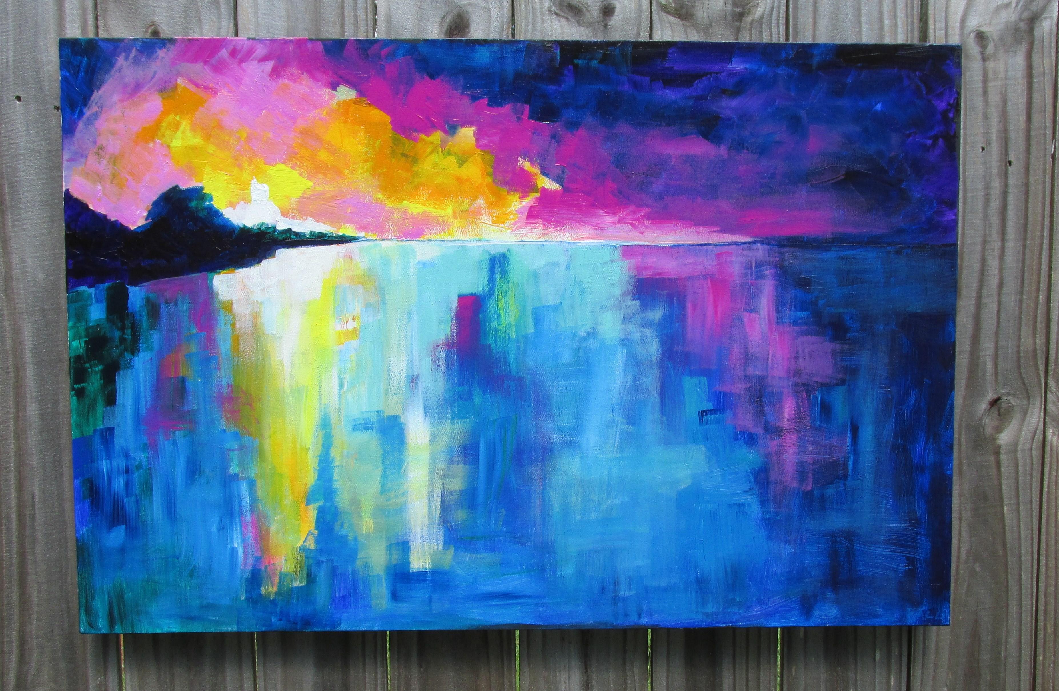 acrylic painting sunrise