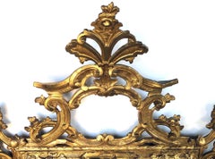 Well-carved English George II Style Giltwood Mirror with Dramatic Crest