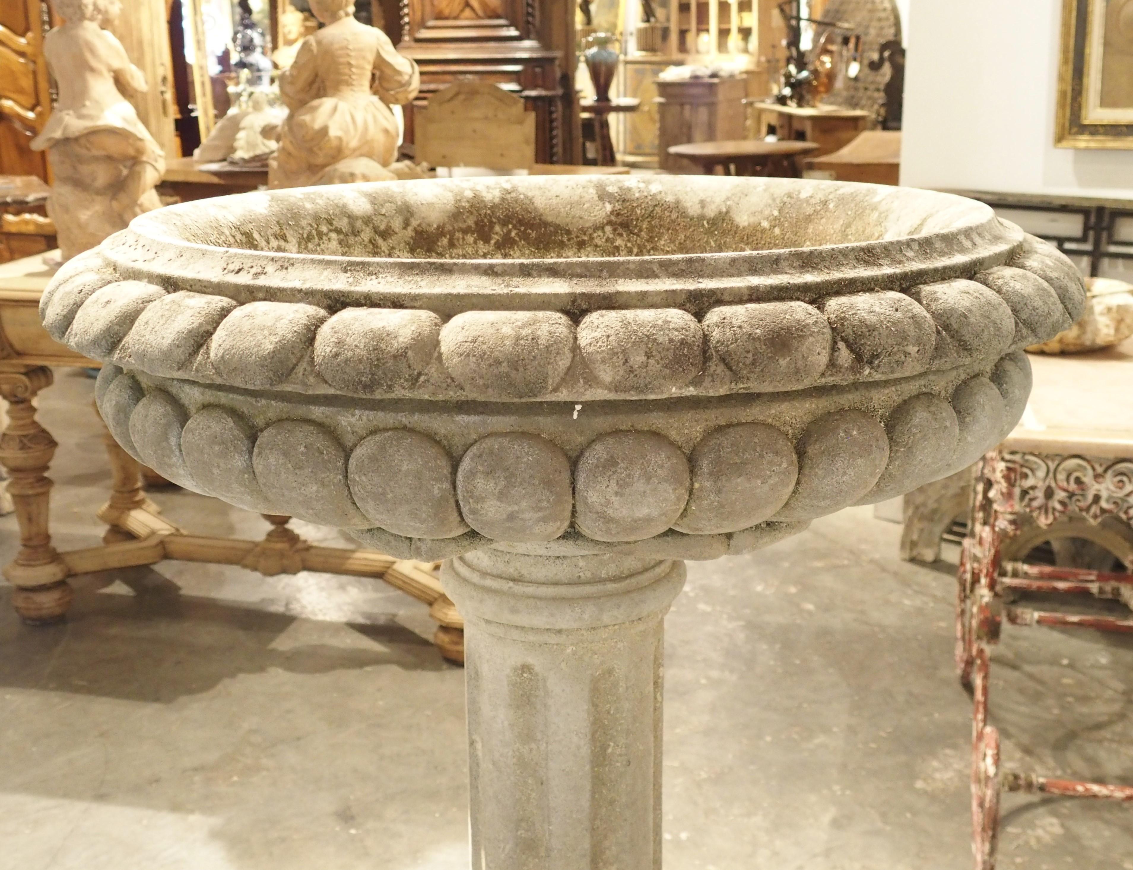 Well Carved Italian Limestone Planter or Fountain Element, H-45 Inches For Sale 6