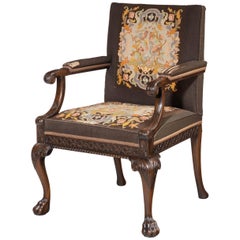 Well Carved Mahogany Framed Gainsborough Type Chair