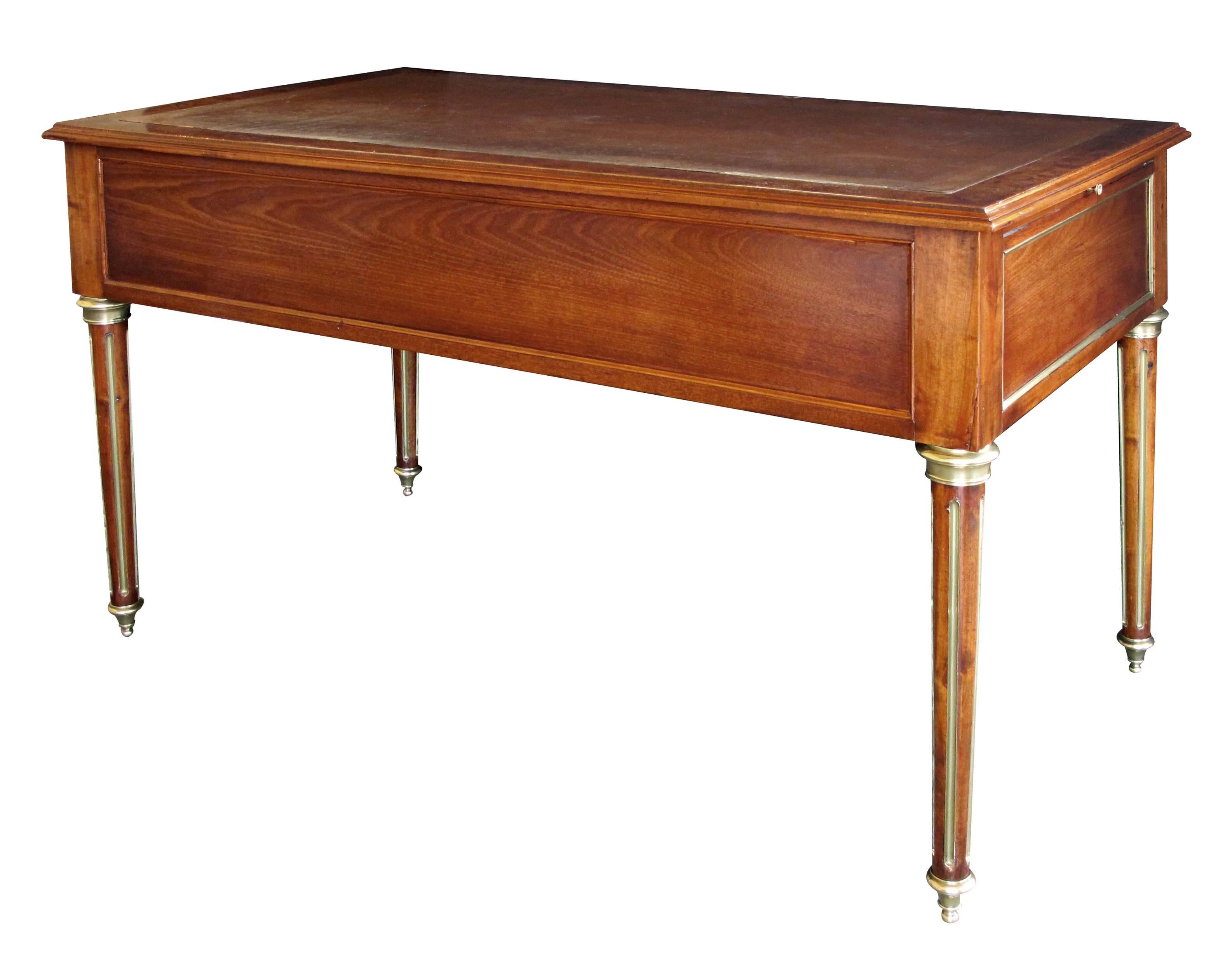 Well-Crafted French Louis XVI Style Mahogany Four-Drawer Writing Desk 1