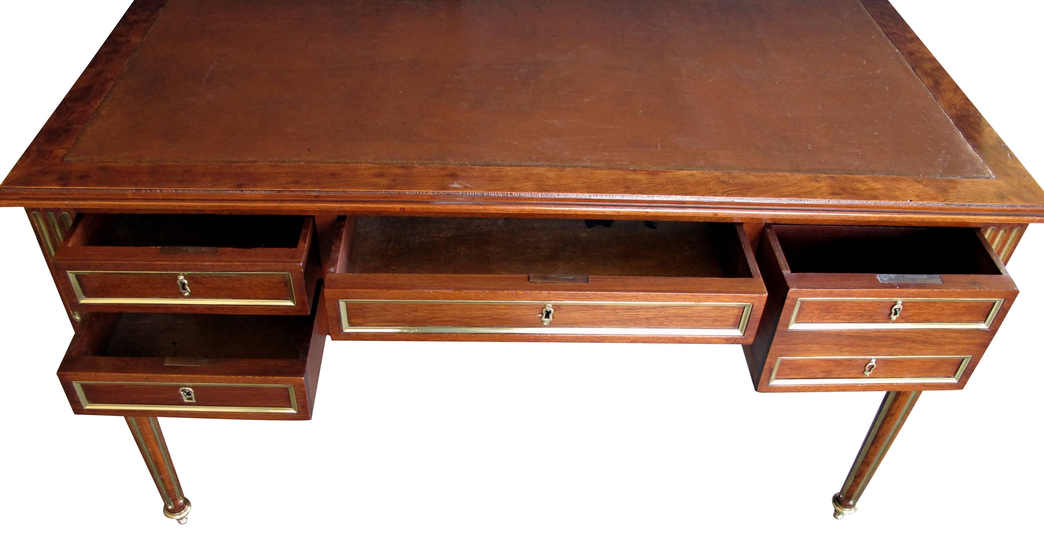 Well-Crafted French Louis XVI Style Mahogany Four-Drawer Writing Desk 5