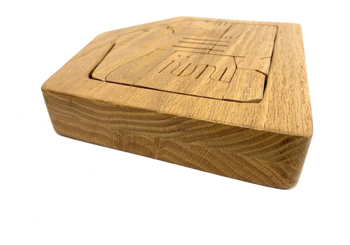 Well Crafted Oak Table Puzzle For Sale 1