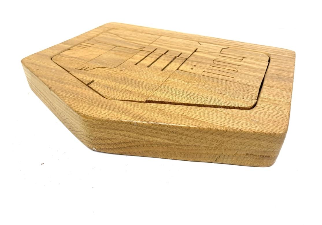 Well Crafted Oak Table Puzzle For Sale 2