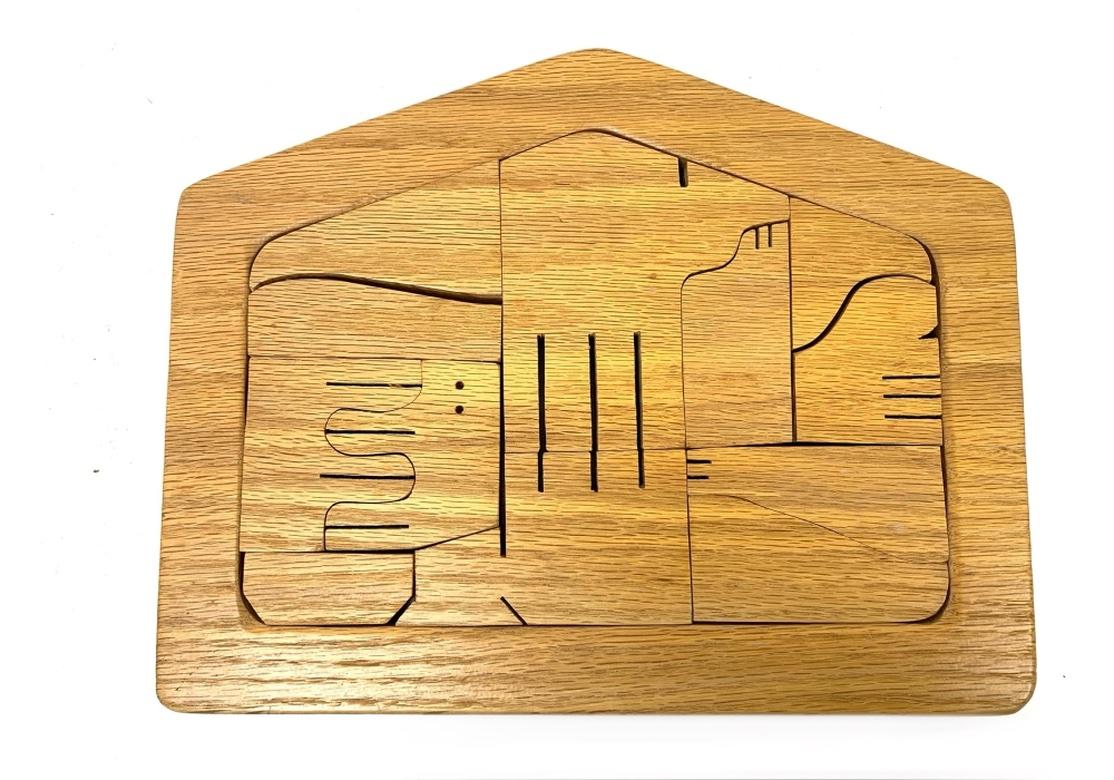 Well Crafted Oak Table Puzzle For Sale 3