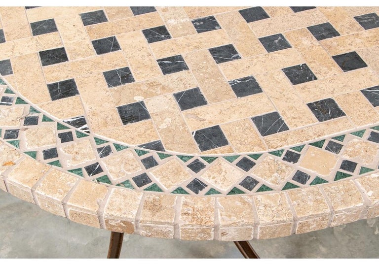 Well Crafted Oval Stone Mosaic Dining Table at 1stDibs