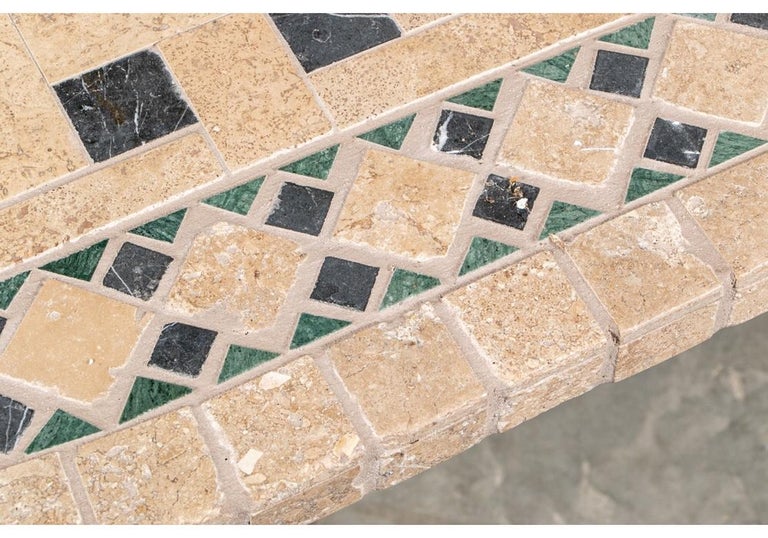 Well Crafted Oval Stone Mosaic Dining Table at 1stDibs