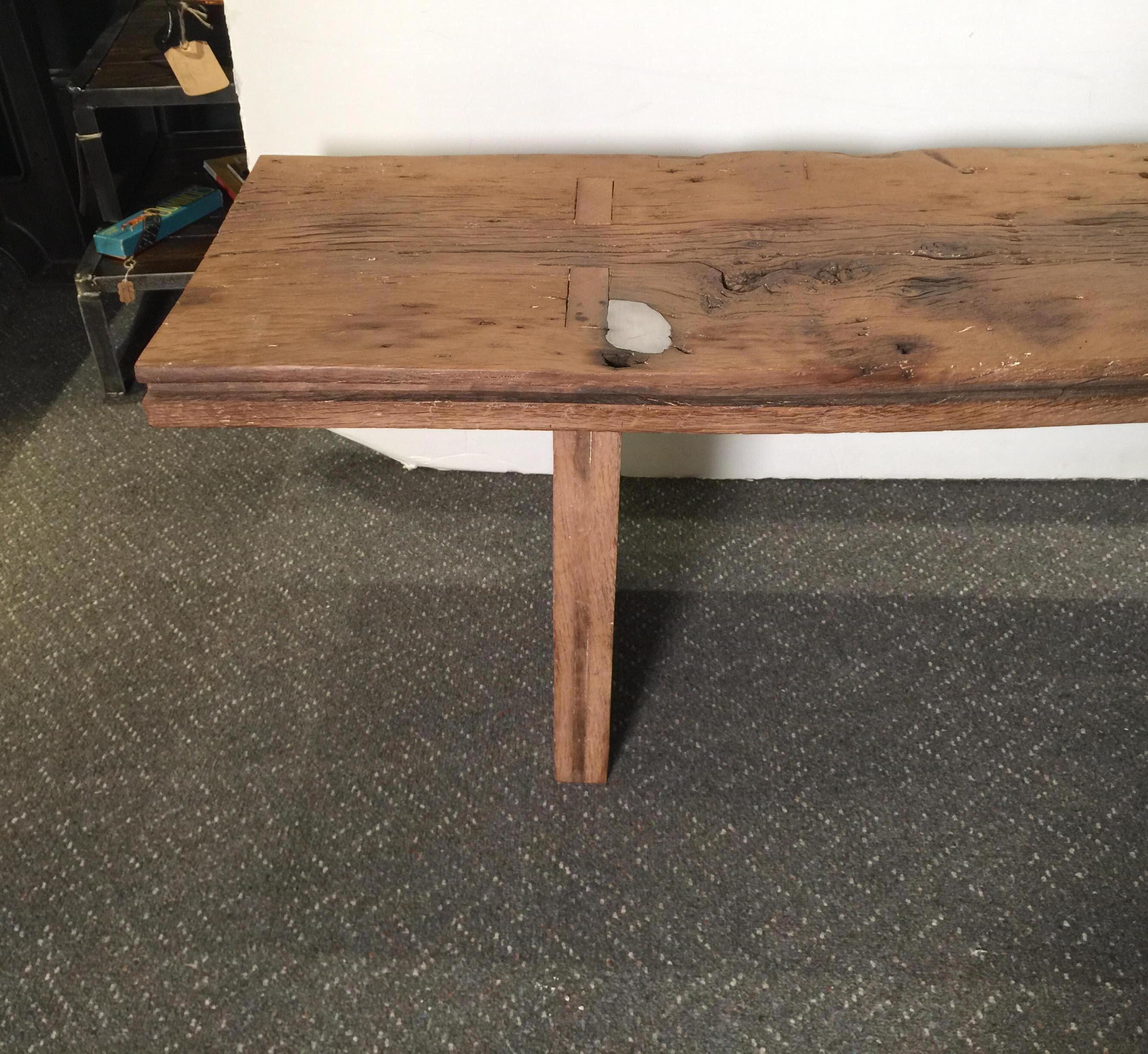 American Well Designed Primitive Industrial Coffee Table Bench