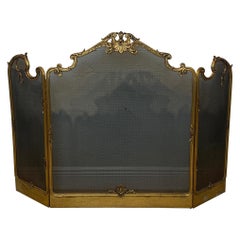 Well Detailed Louis XV Style Bronze 3-Part Fire Screen