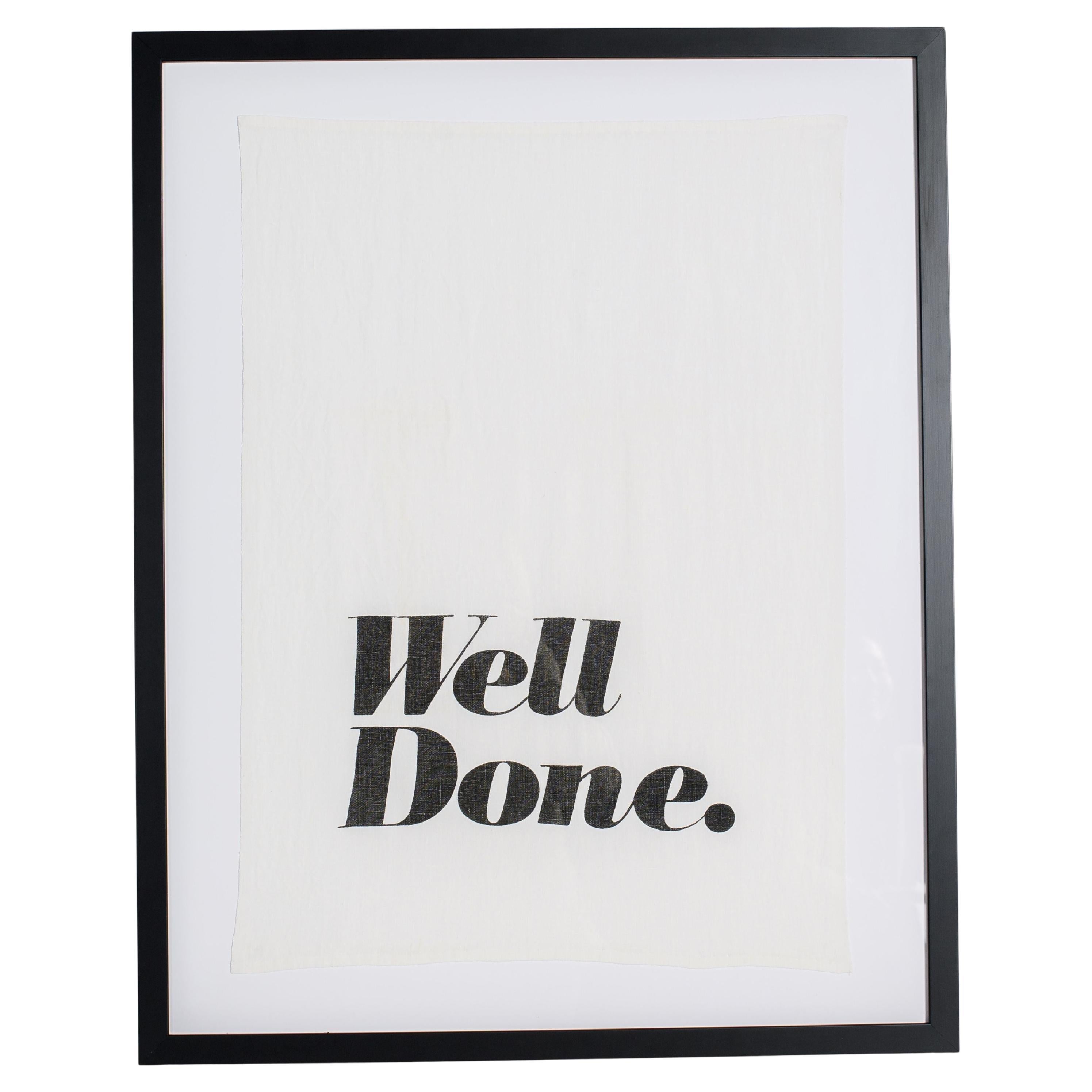 Stampa in lino con cornice "Well Done