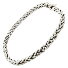 Well Made Bracciale a catena in oro bianco 14k 4mm con chiusura a moschettone