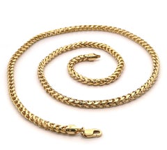 Well Made 14k Yellow Gold 26" Polished Finish Rounded Franco Link Chain Necklace