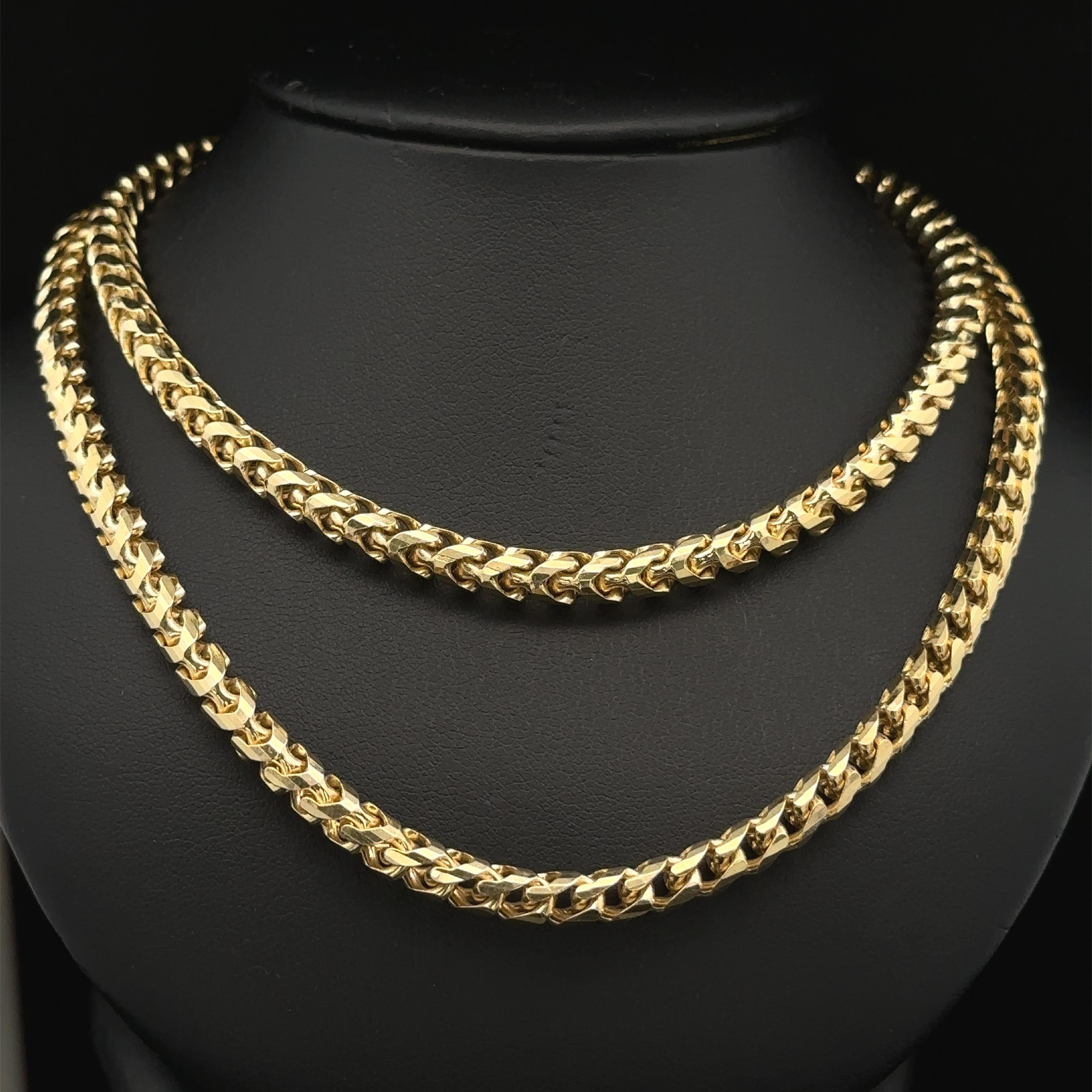 Collana a catena A Link Franco arrotondata in oro giallo 14k Well Made da 26