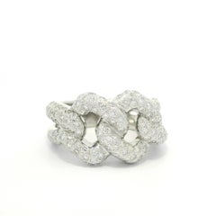 Well Made 18k White Gold 2.40ctw Pave Diamond Curb Link Band Ring