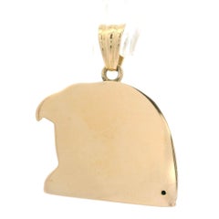 Well Made 18k Yellow Gold Puffed Dual Finish Cairo Falcon Bird Pendant