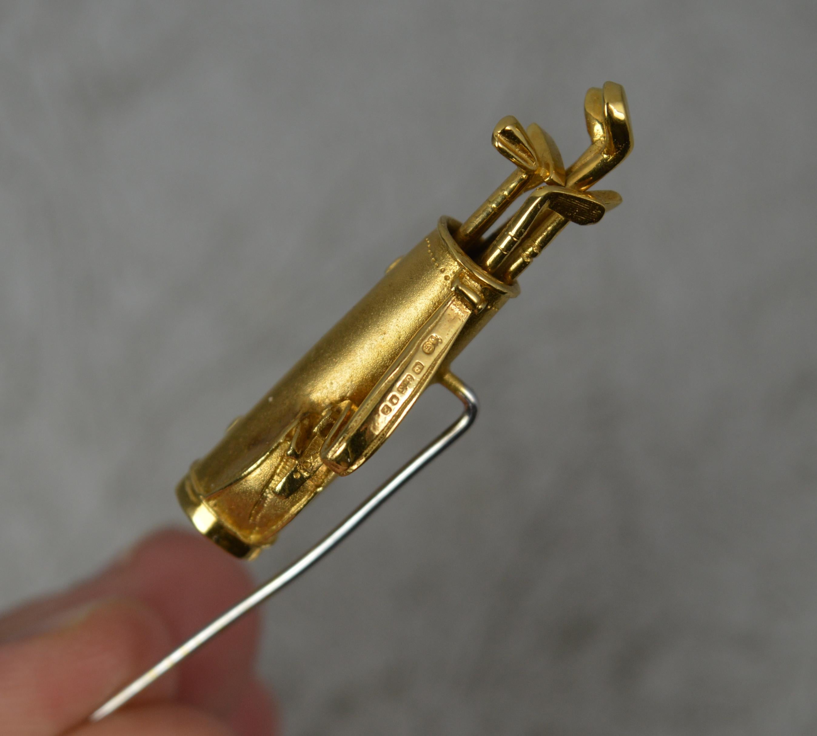 Well Made 9 Carat Gold Golfing Stick Tie Pin For Sale 1