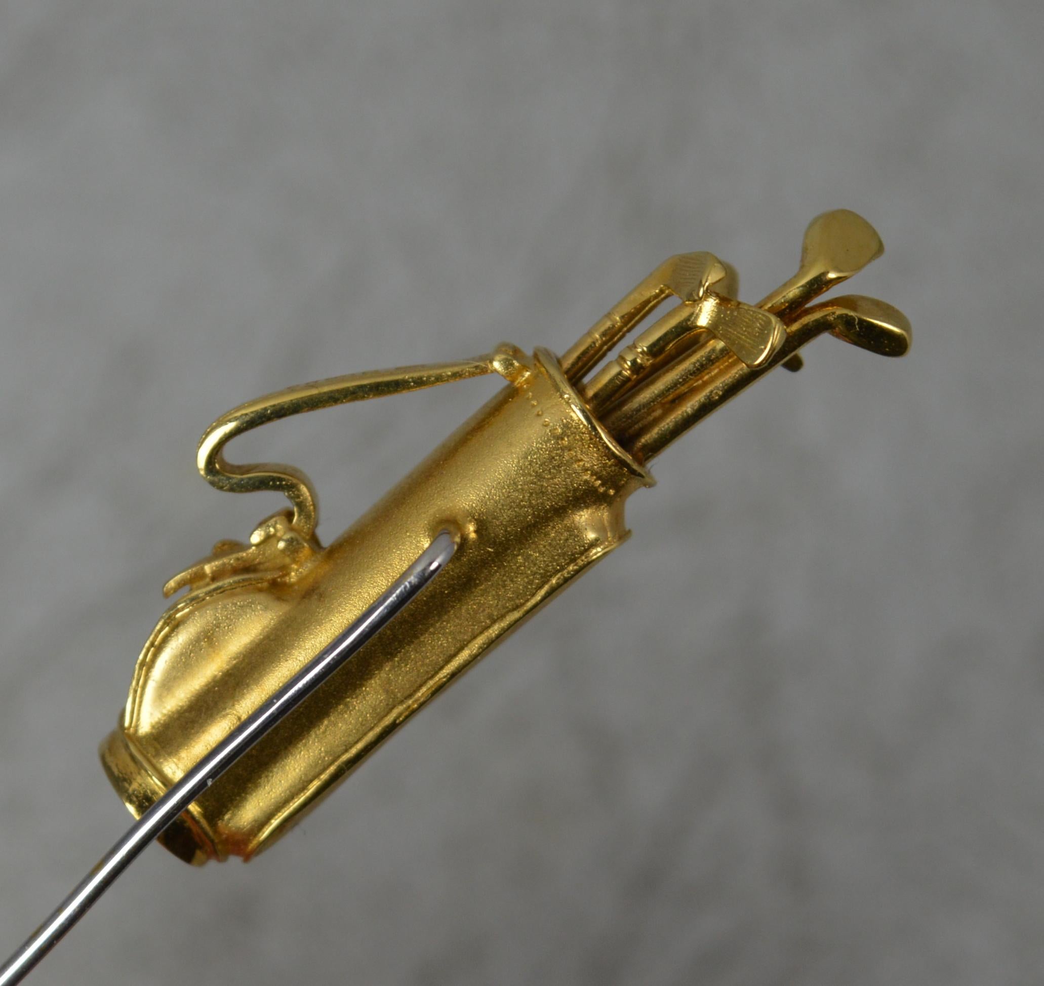 Well Made 9 Carat Gold Golfing Stick Tie Pin For Sale 2