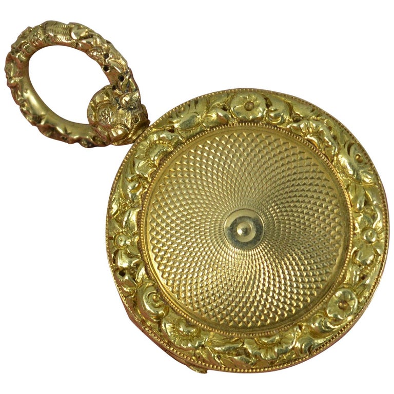 Well Made Georgian Era Solid 14 Carat Gold Locket Pendant at 1stDibs