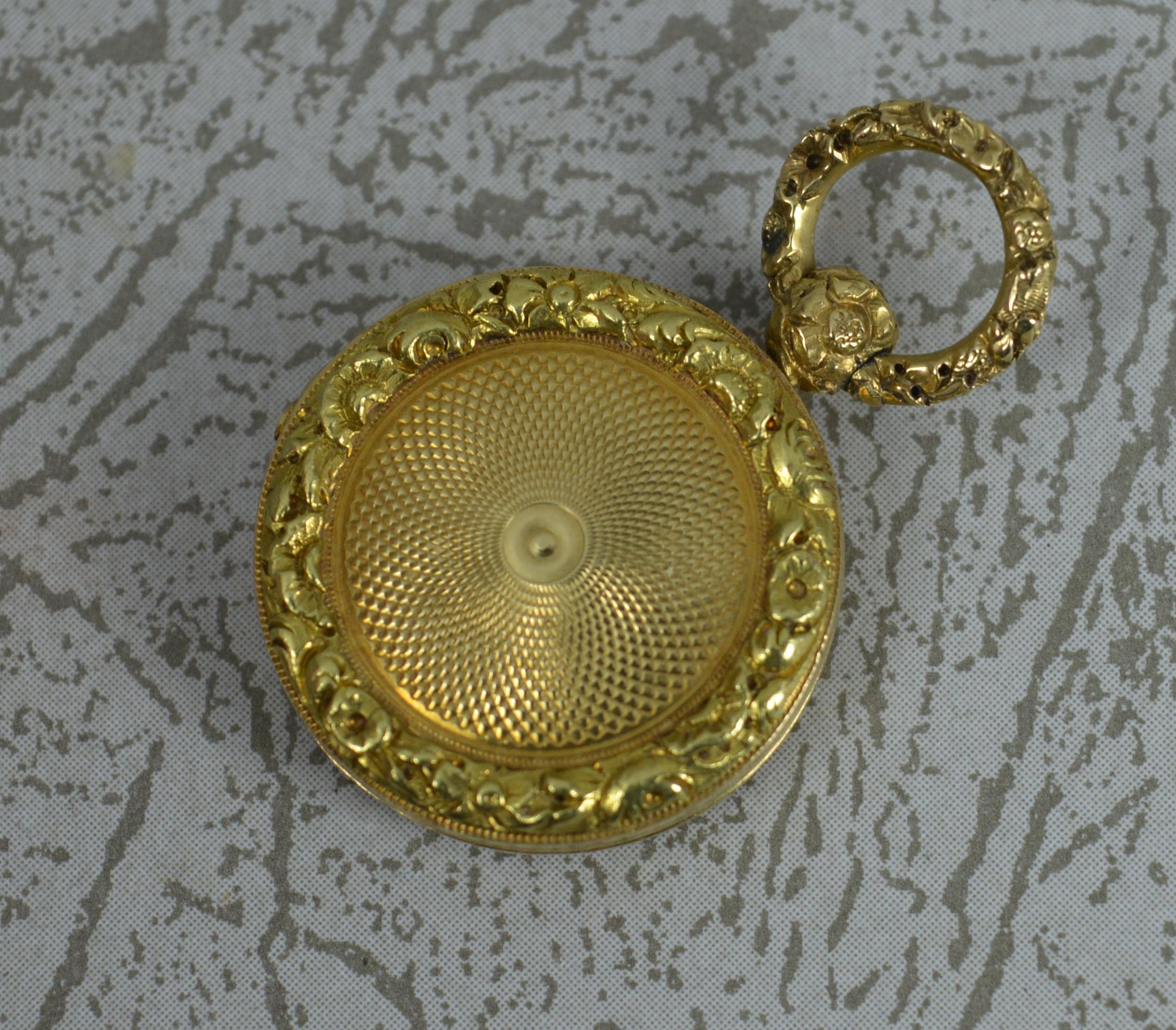 George III Well Made Georgian Era Solid 14 Carat Gold Locket Pendant