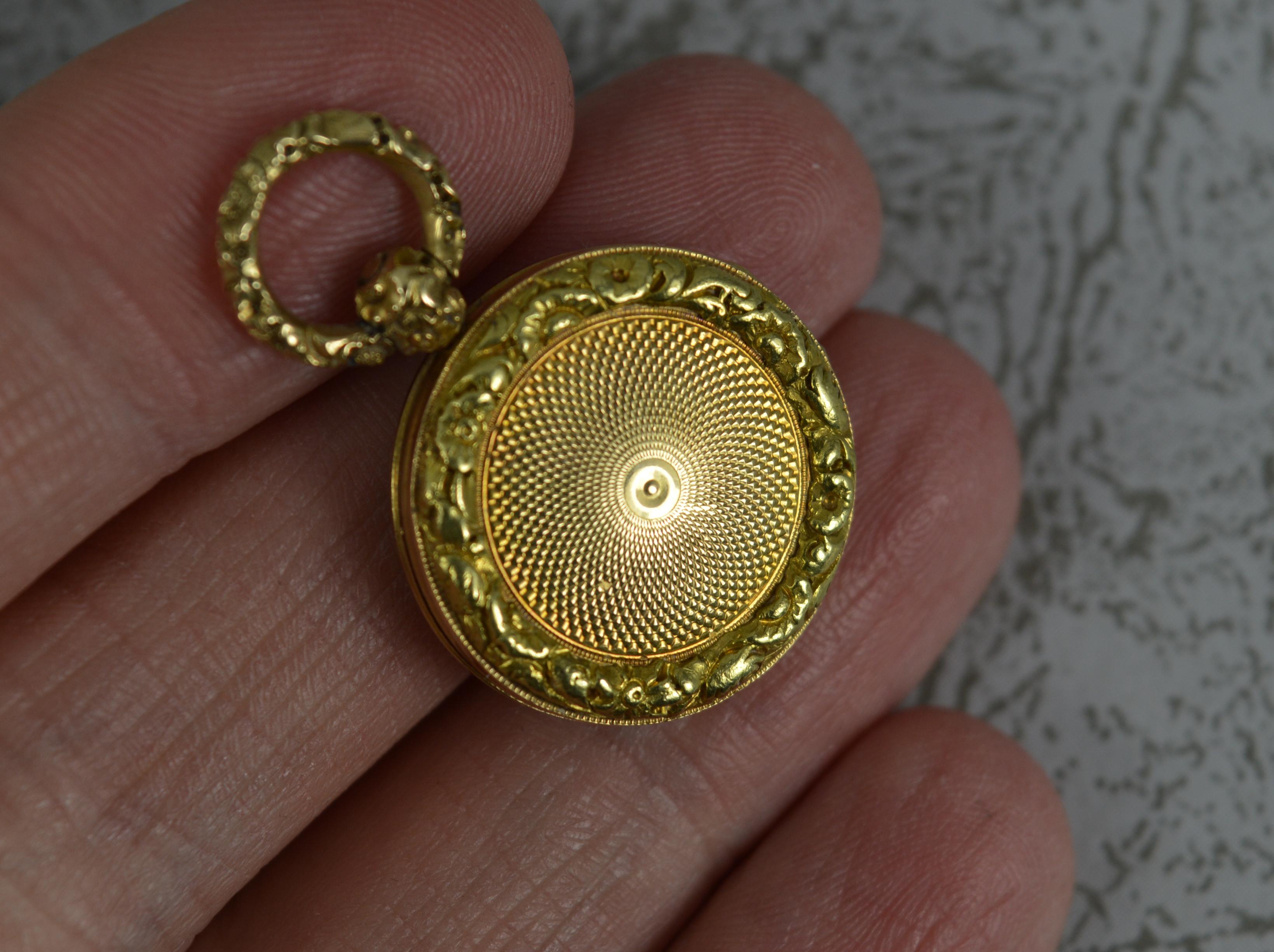 Women's Well Made Georgian Era Solid 14 Carat Gold Locket Pendant