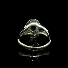 Well Made Solid Platinum 1.61ctw Oval Blue Sapphire w/ Diamond Cocktail Ring