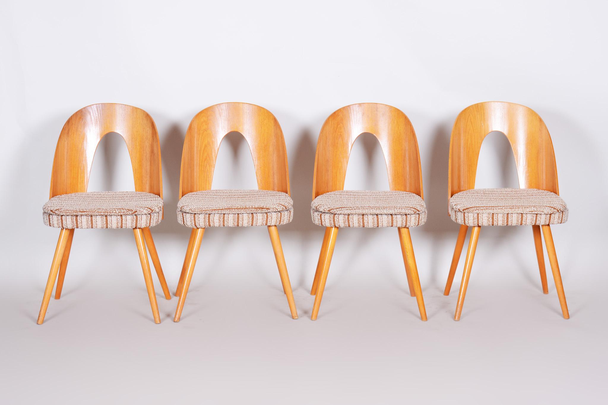 Czech midcentury chairs, 4 pieces.
Material: Ash
Period: 1950-1959
Original preserved condition
Made by architect Antonín Šuman.