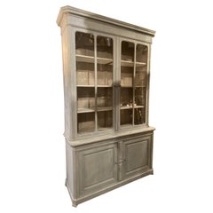 Well-proportioned and Useful 2 Part Display Cabinet, France Early 1900
