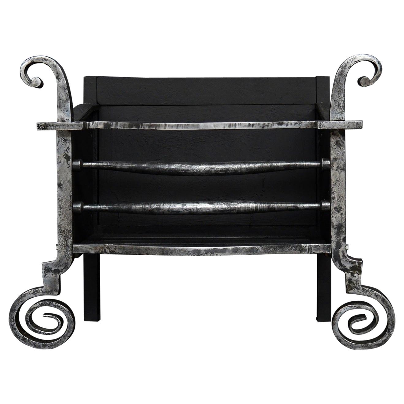Well Proportioned Wrought Iron Firegrate For Sale