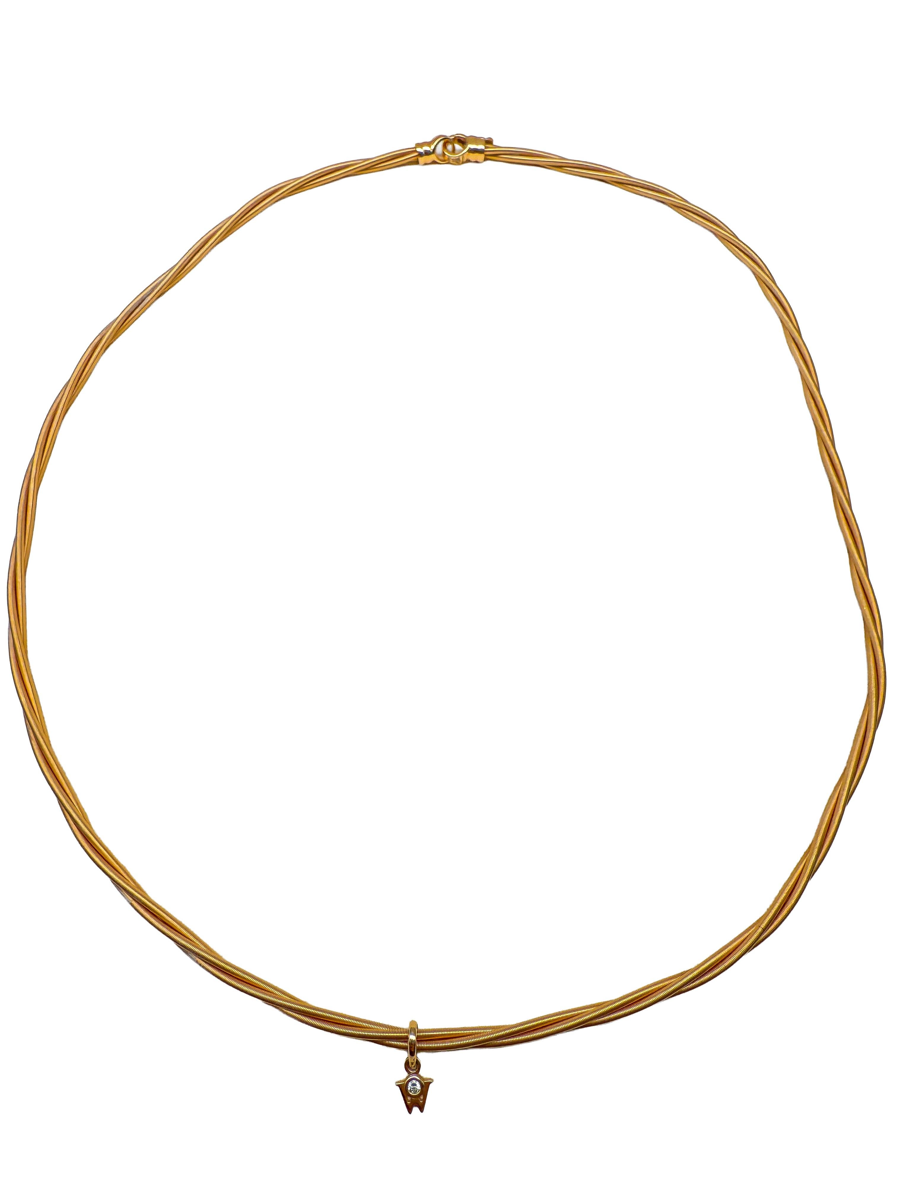 Wellendorff 18k Gelbgold Anhänger und Medaille (Brillantschliff) im Angebot
