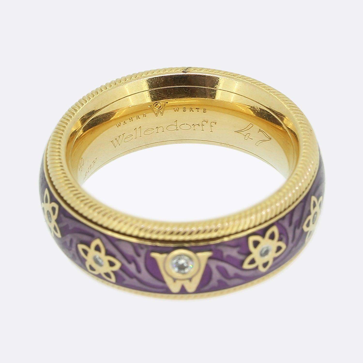 Wellendorff Aubergine Diamond Ring Size H (47) In Good Condition For Sale In London, GB