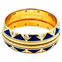 Wellendorff Blue Enamel Diamond Ring