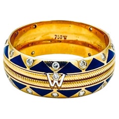 Wellendorff Blue Enamel Diamond Ring