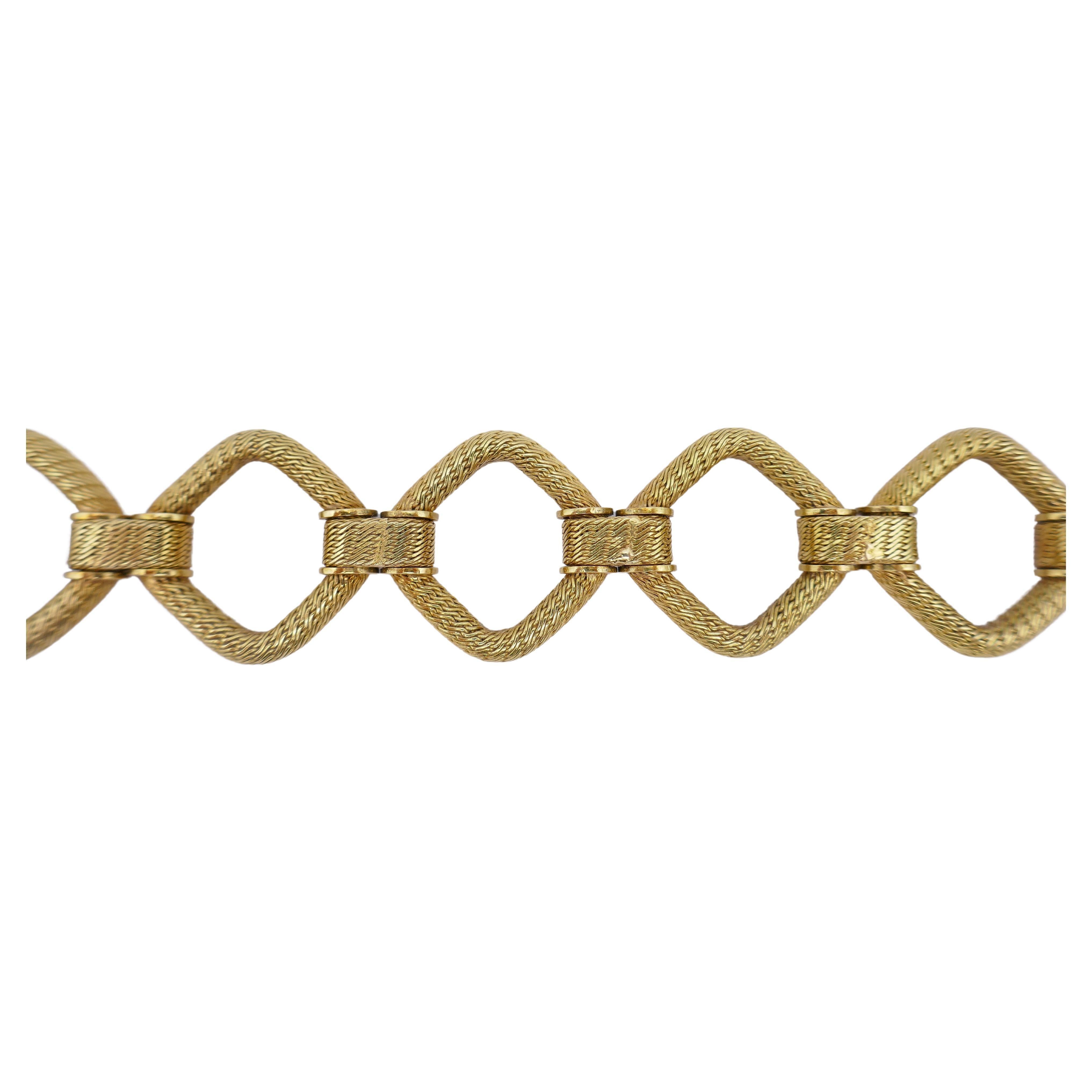 Women's 18k Gold Bracelet Rhombus Link For Sale