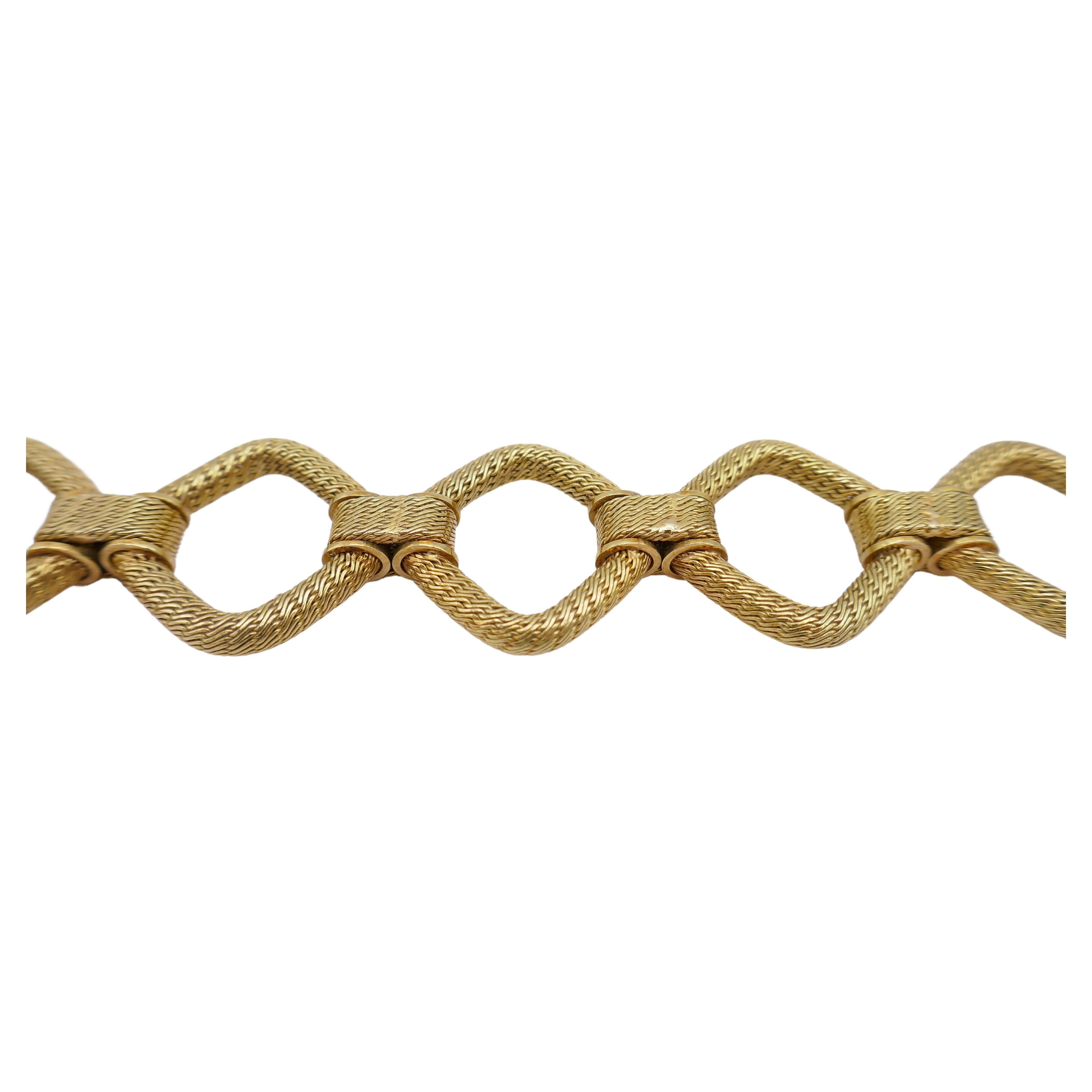 18k Gold Bracelet Rhombus Link For Sale 1