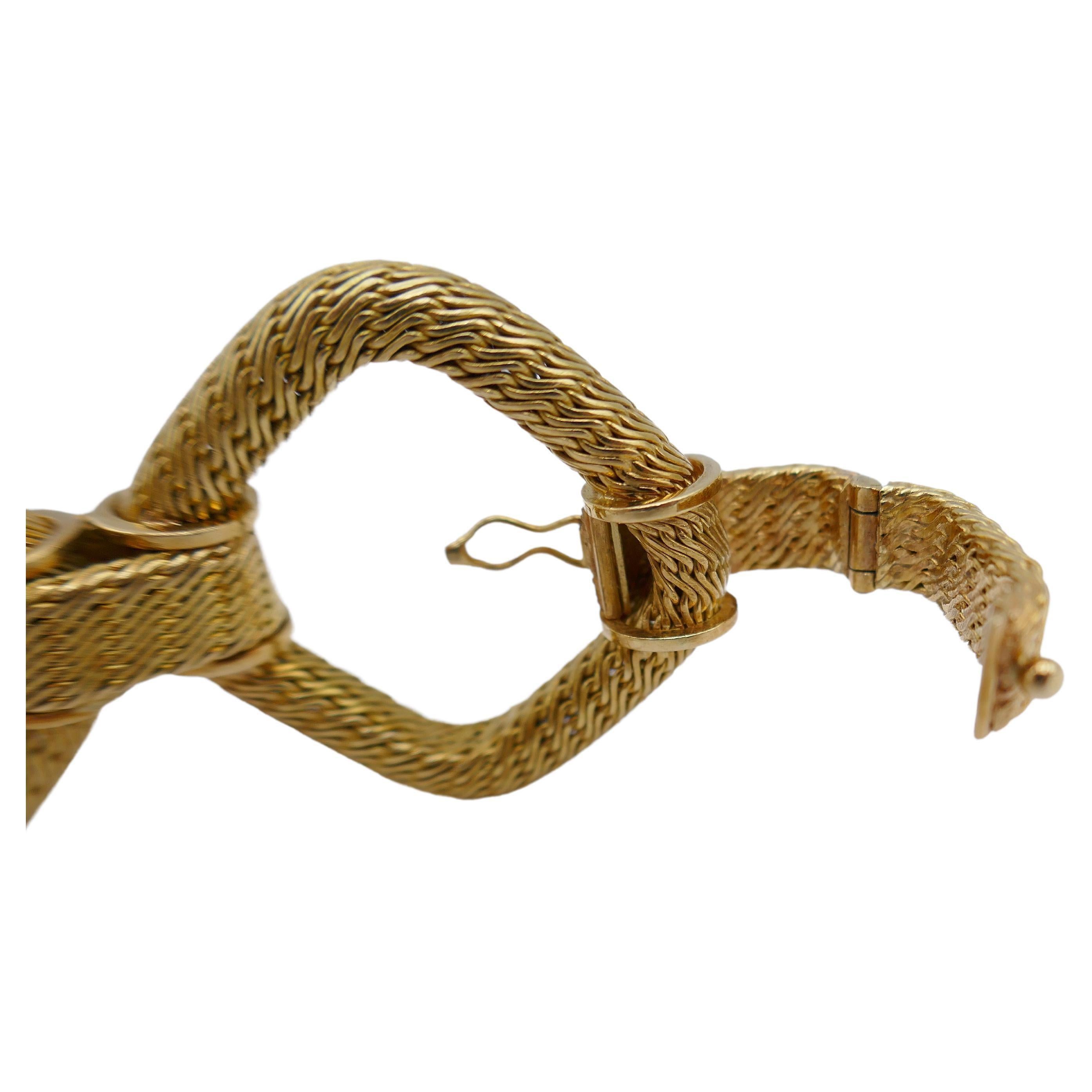 18k Gold Bracelet Rhombus Link For Sale 2