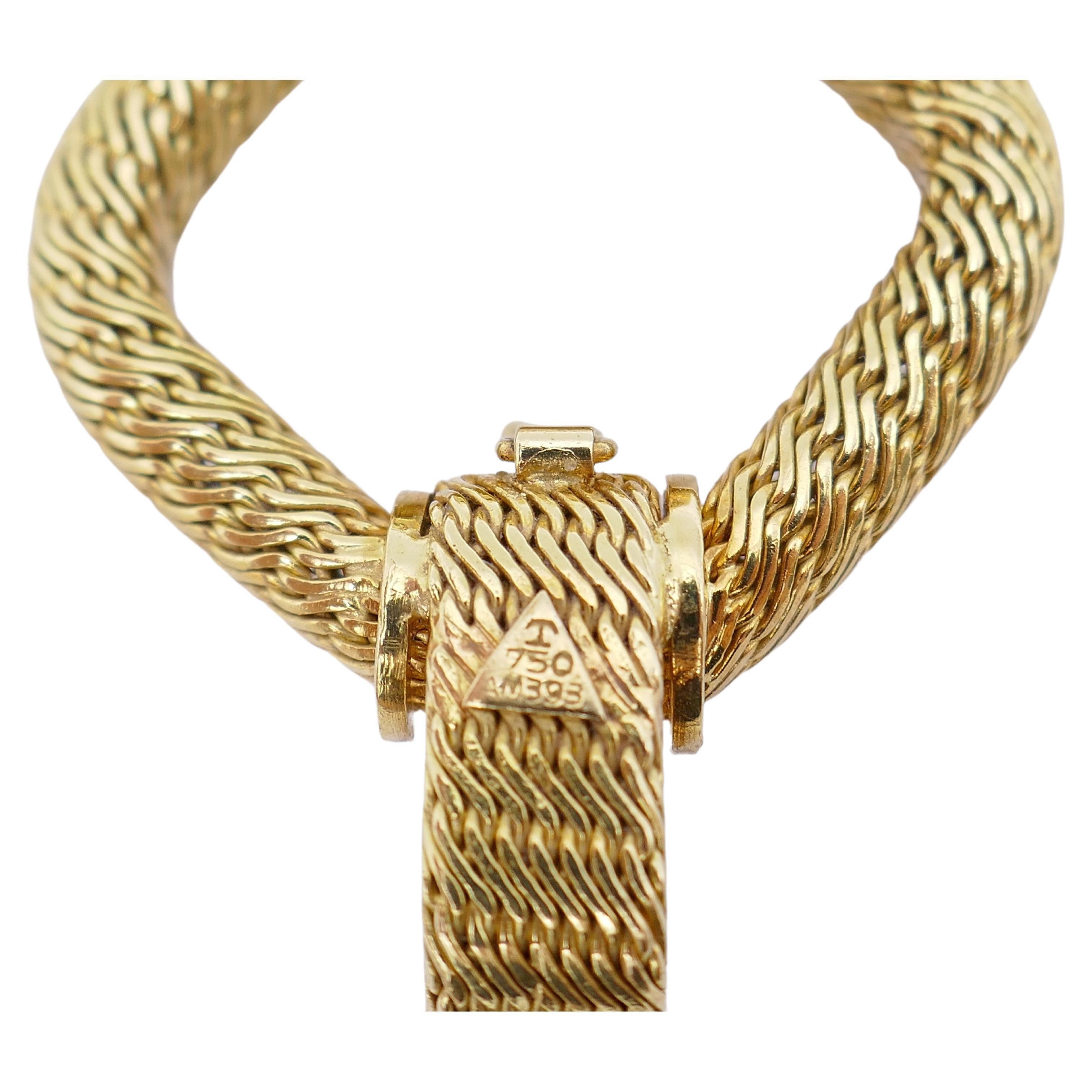 18k Gold Bracelet Rhombus Link For Sale 3