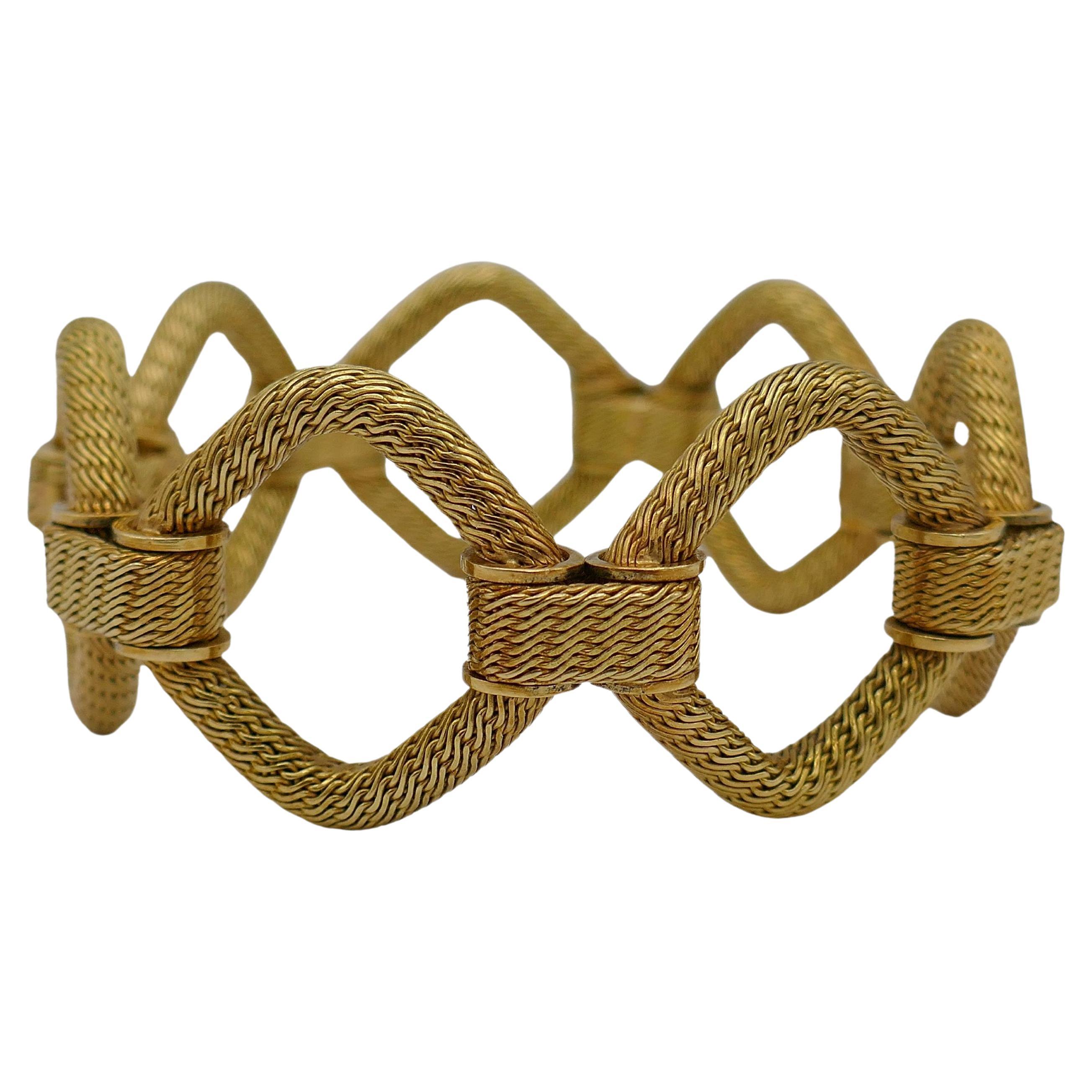 18k Gold Bracelet Rhombus Link For Sale