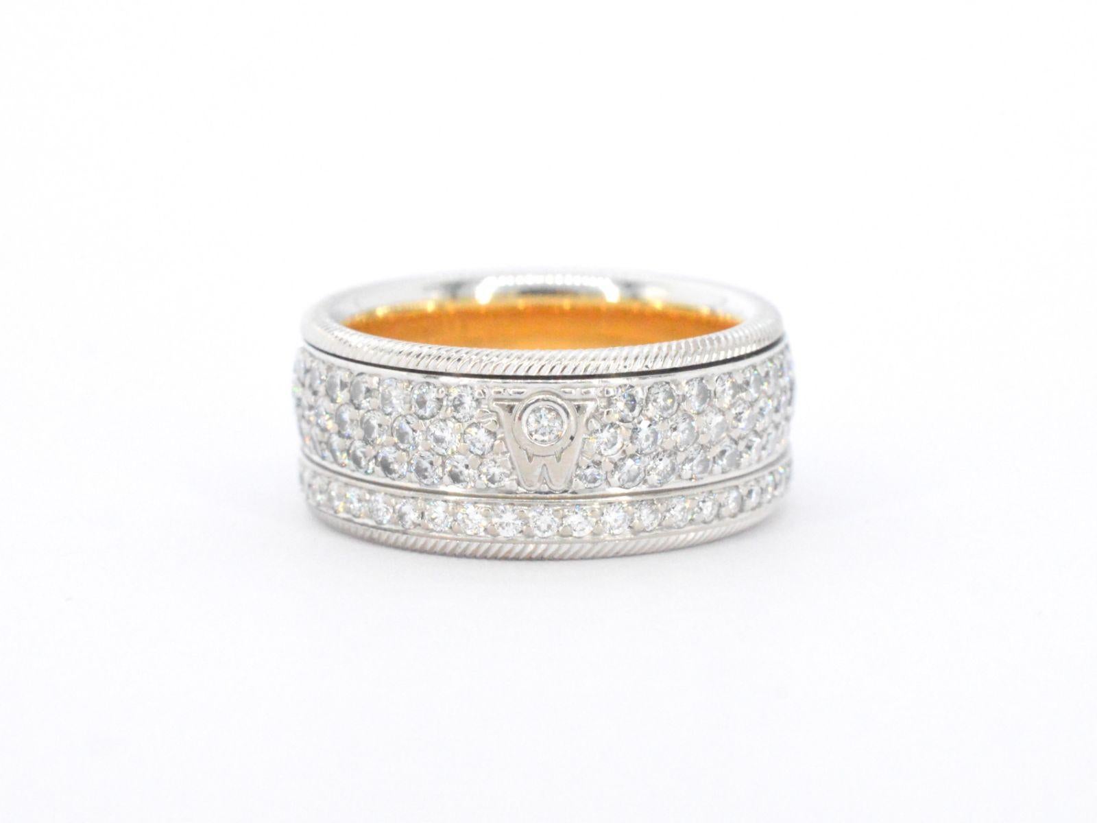 Brilliant Cut Wellendorff, Golden Ring Entirely Set with Diamonds