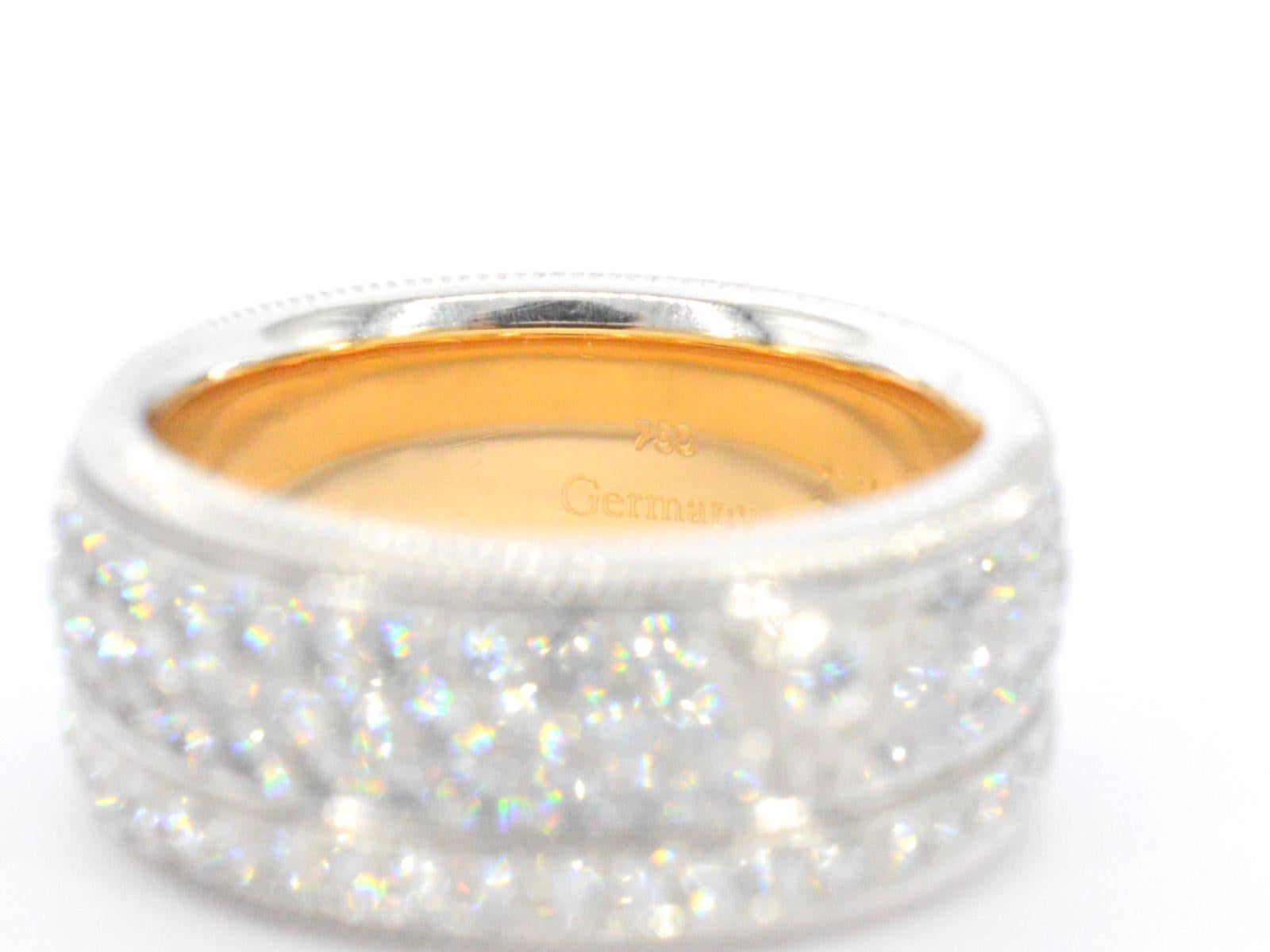 Women's or Men's Wellendorff, Golden Ring Entirely Set with Diamonds
