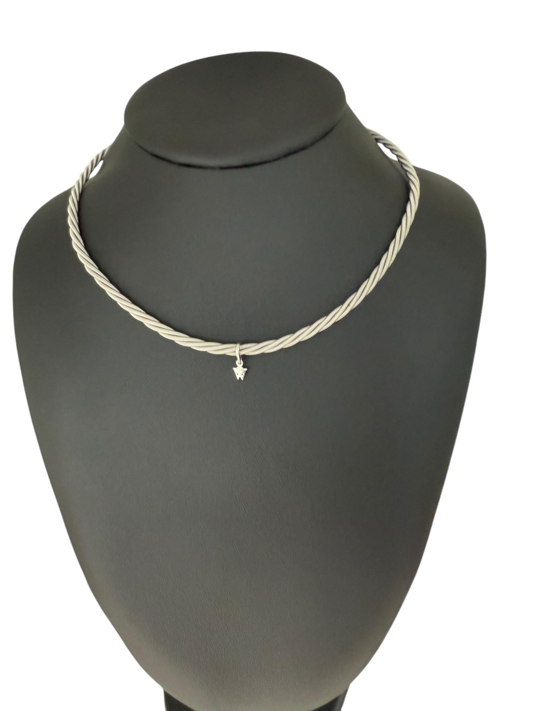 Collana Wellendorff intrecciata in oro bianco con diamante in vendita 2
