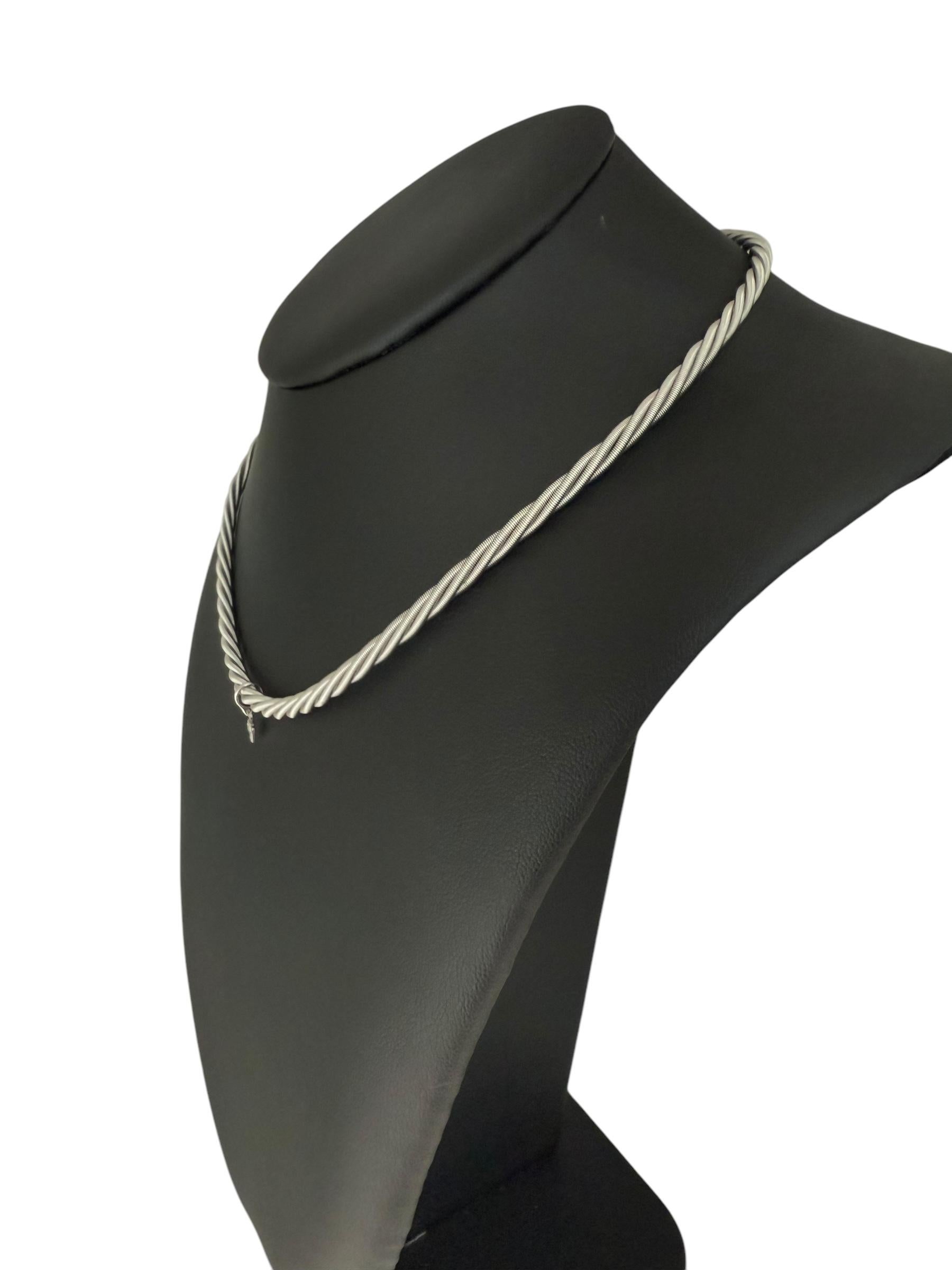 Collana Wellendorff intrecciata in oro bianco con diamante in vendita 3