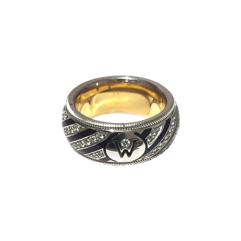 Wellendorff, bague pour femme en diamants et émail 66608