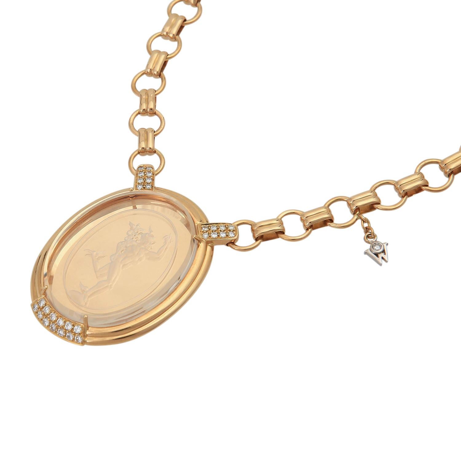 Women's WELLENDORFF necklace with Hermes / Mercury pendant