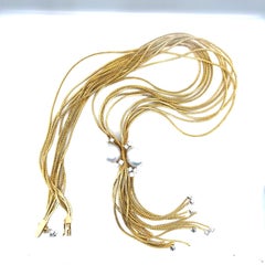 Collier en or jaune 18 carats avec perles et diamants Wellendorff