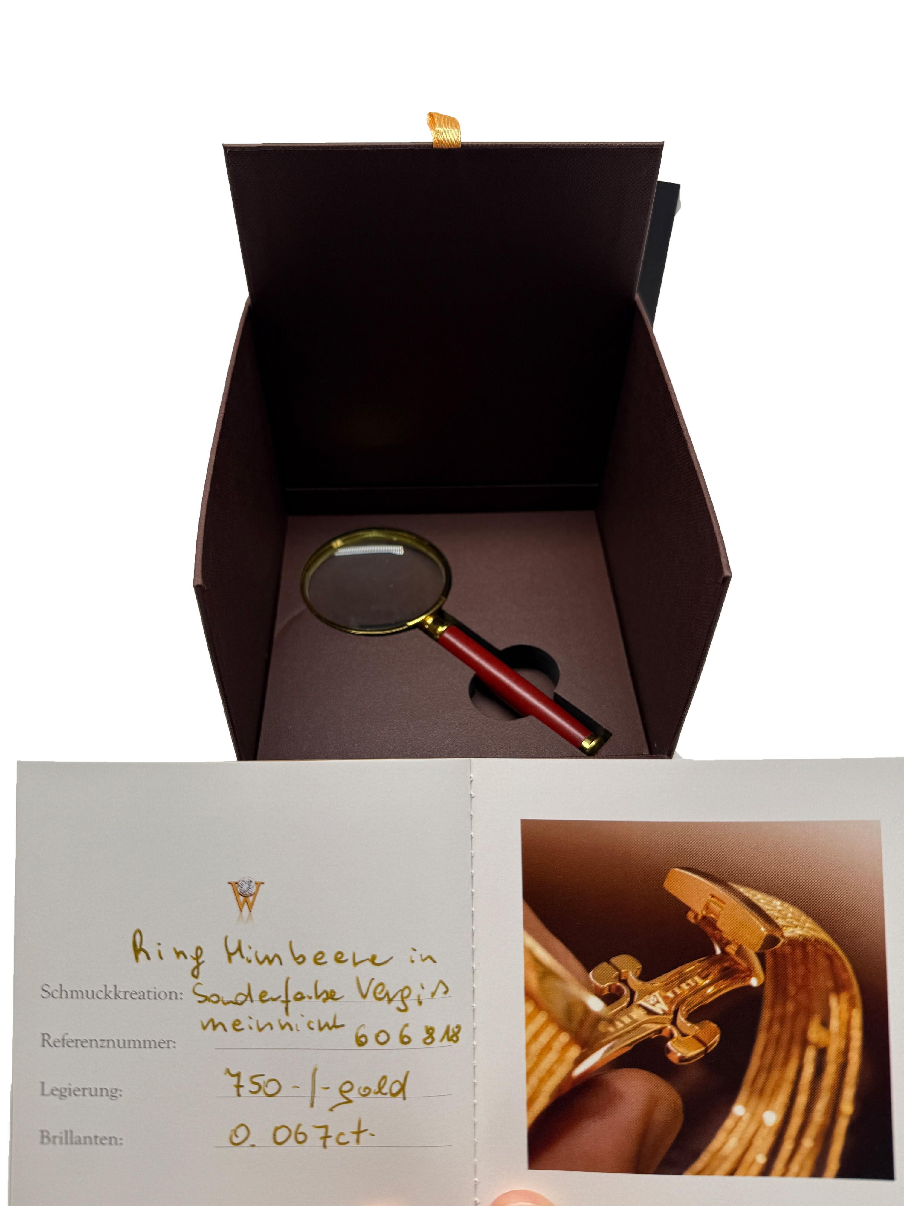 Anillo Wellendorff de oro amarillo de 18 quilates con diamantes y esmalte en frío en venta 6