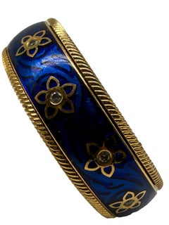 Wellendorff ring in 18-carat yellow gold with diamonds and cold enamel